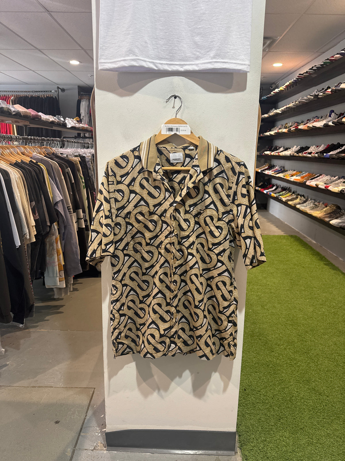 Burberry Monogram Button Up Shirt (S)