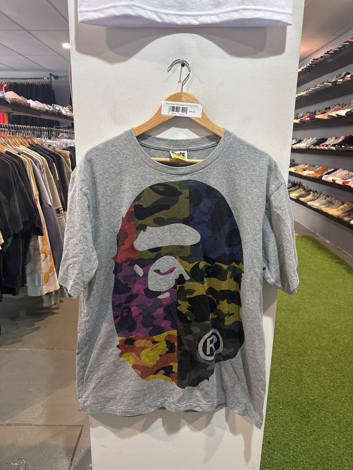 Bape Multi Bug Head Tee Grey (XXL)