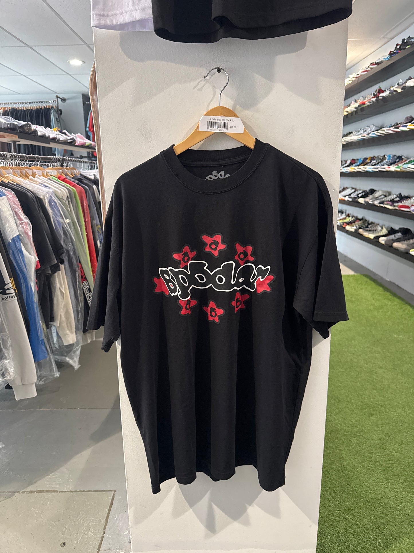 Sp5der Star Tee Black