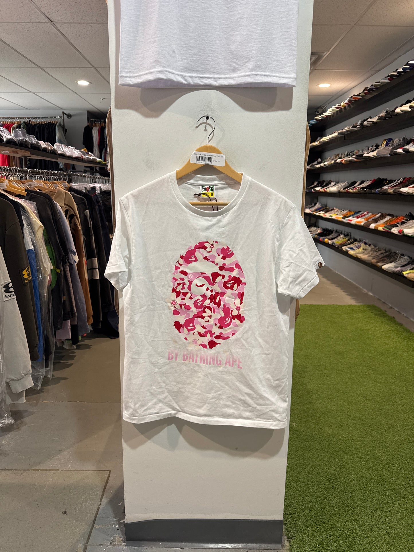 Bape Sakura Camo Big Ape Head Logo Tee (M)