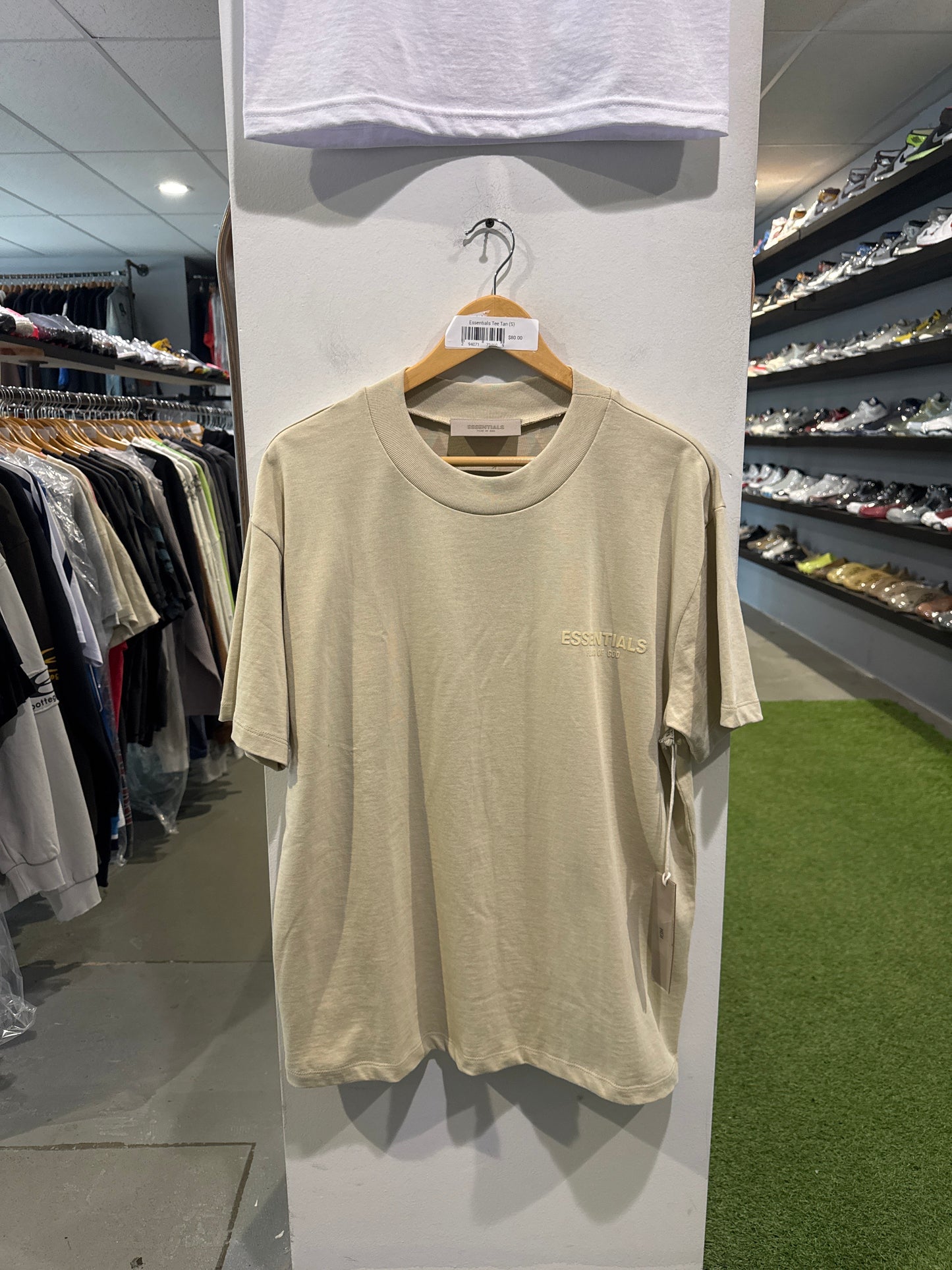 Essentials Front Logo Tee Tan
