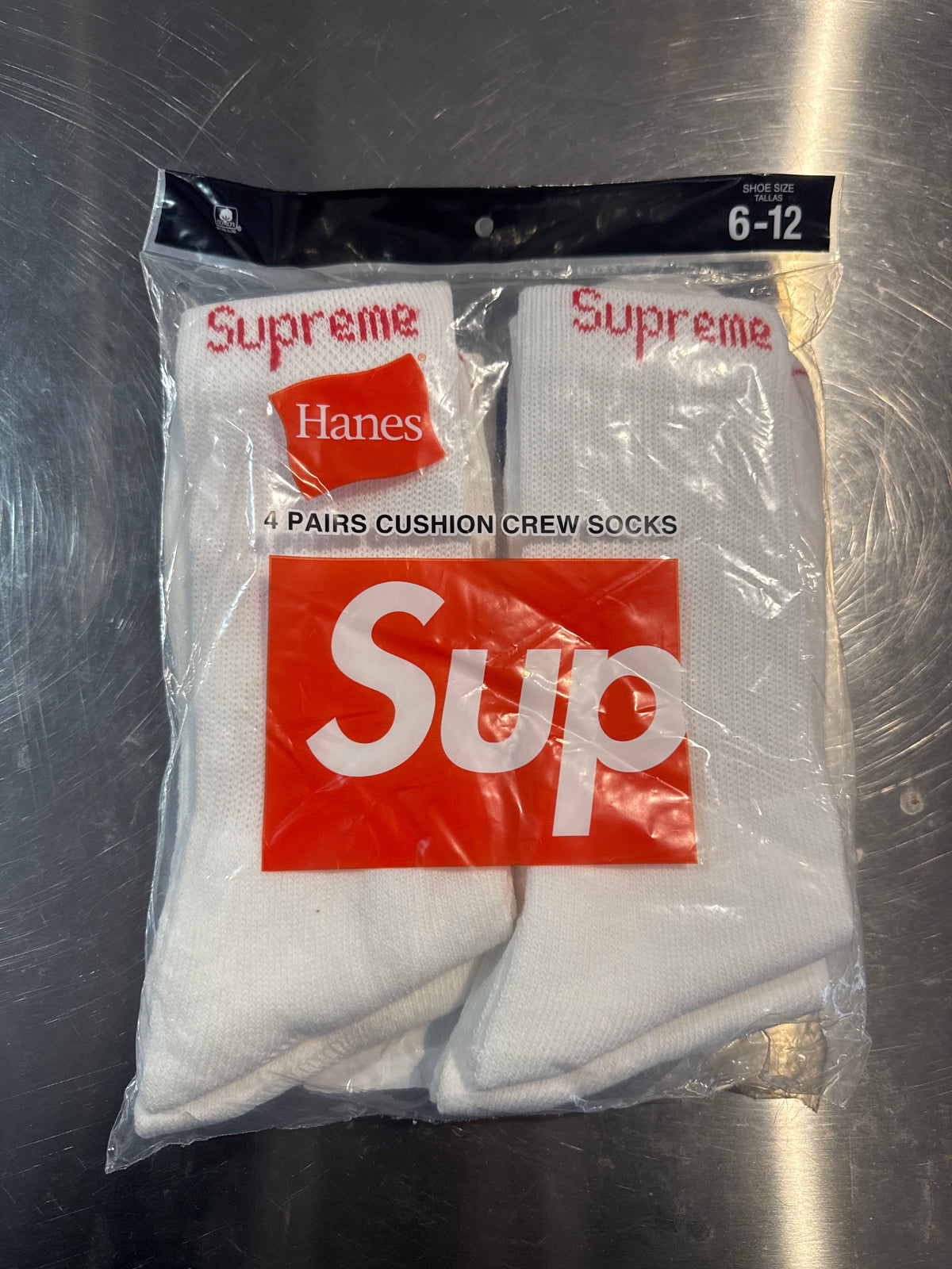 Supreme Hanes Socks White (4 Pack)