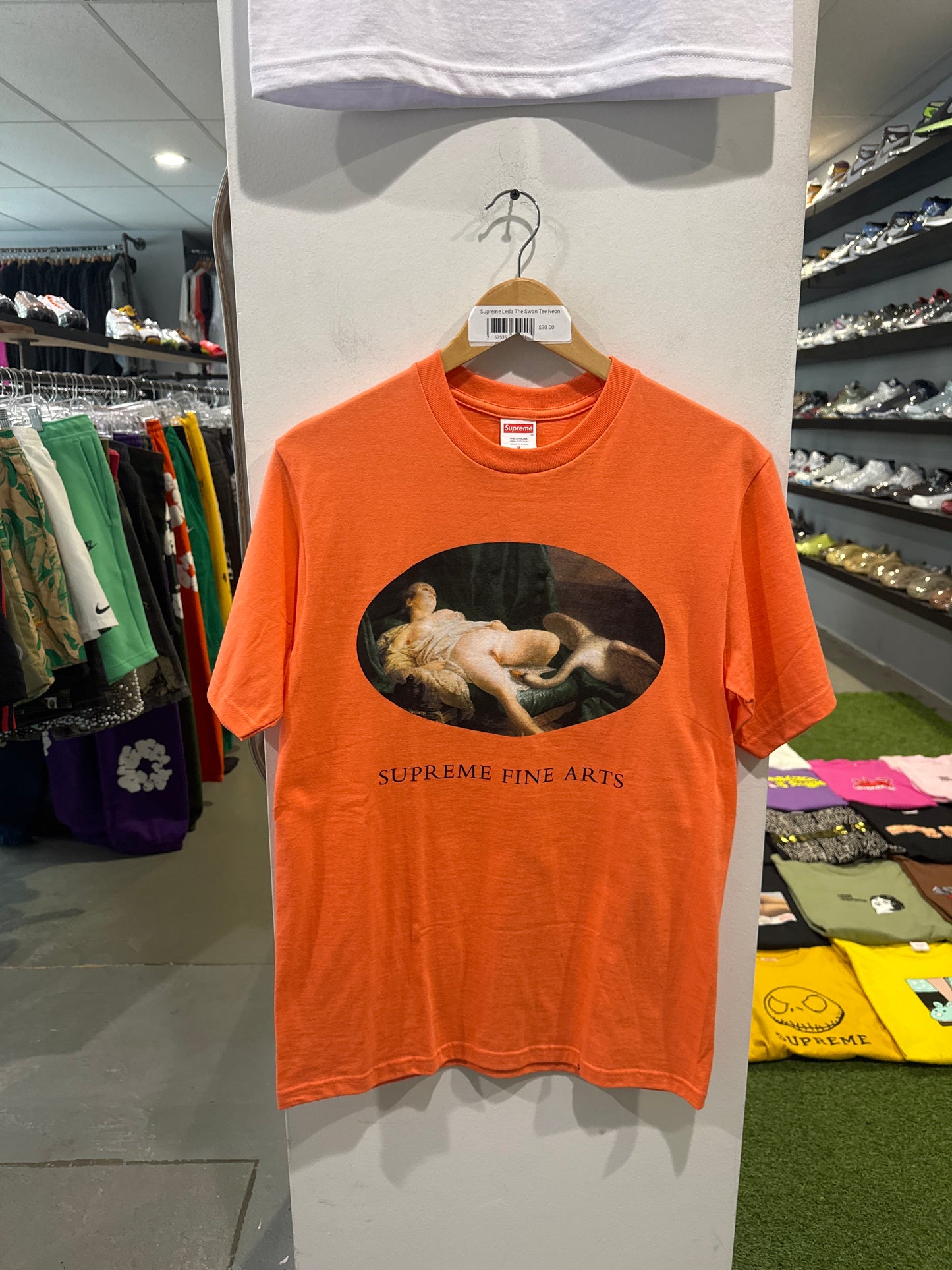 Supreme Leda The Swan Tee Neon Orange