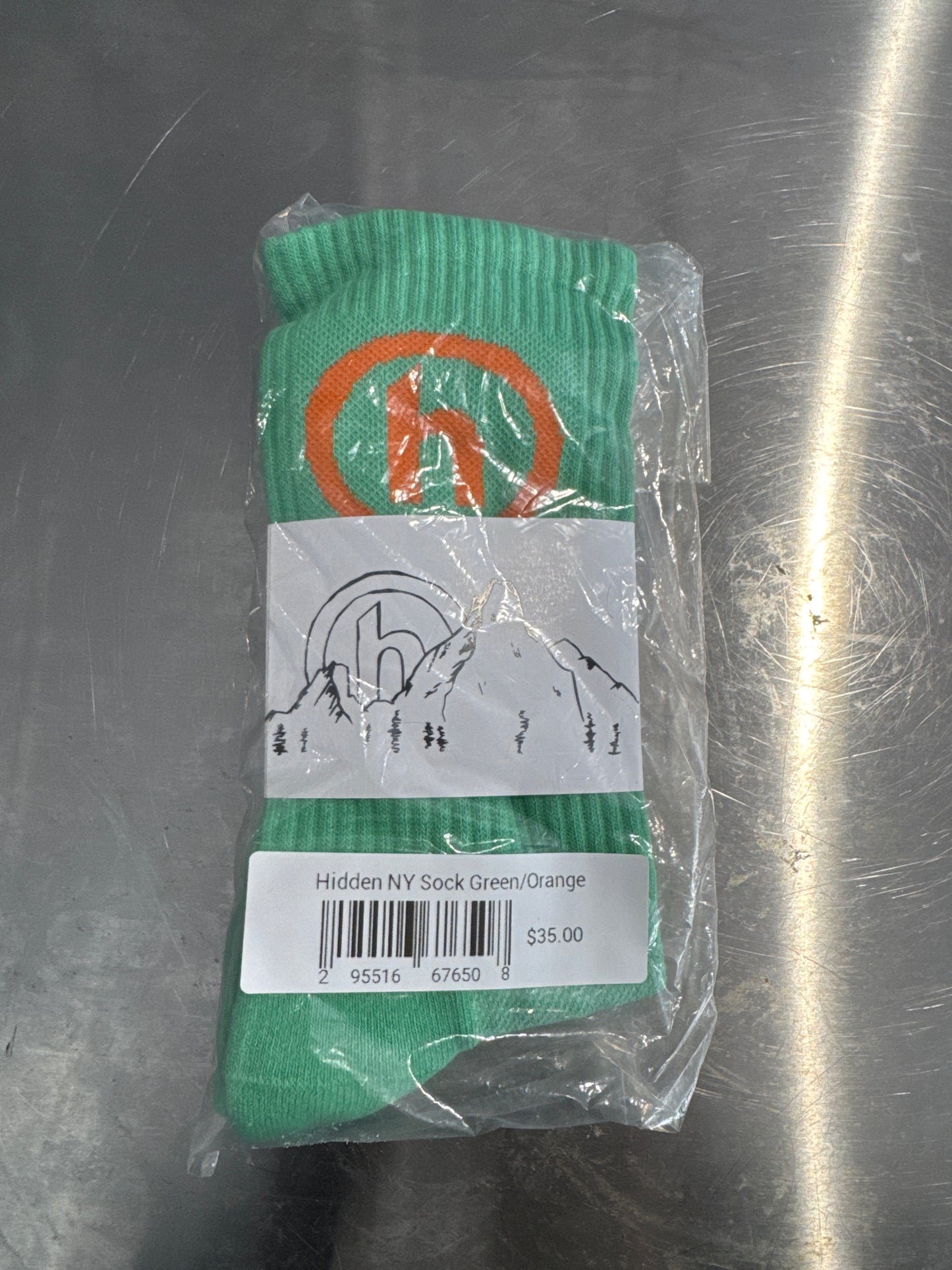 Hidden NY Sock Green/Orange
