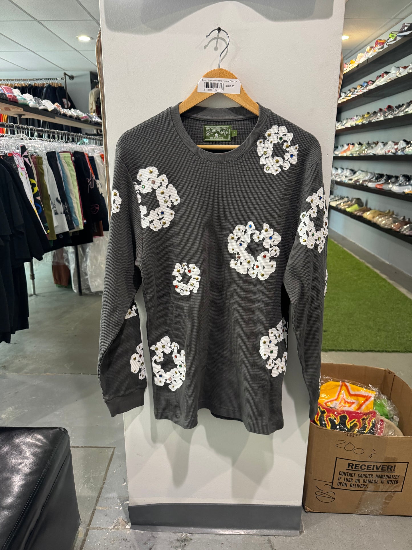 Denim Tears Rhinestone Thermal Black