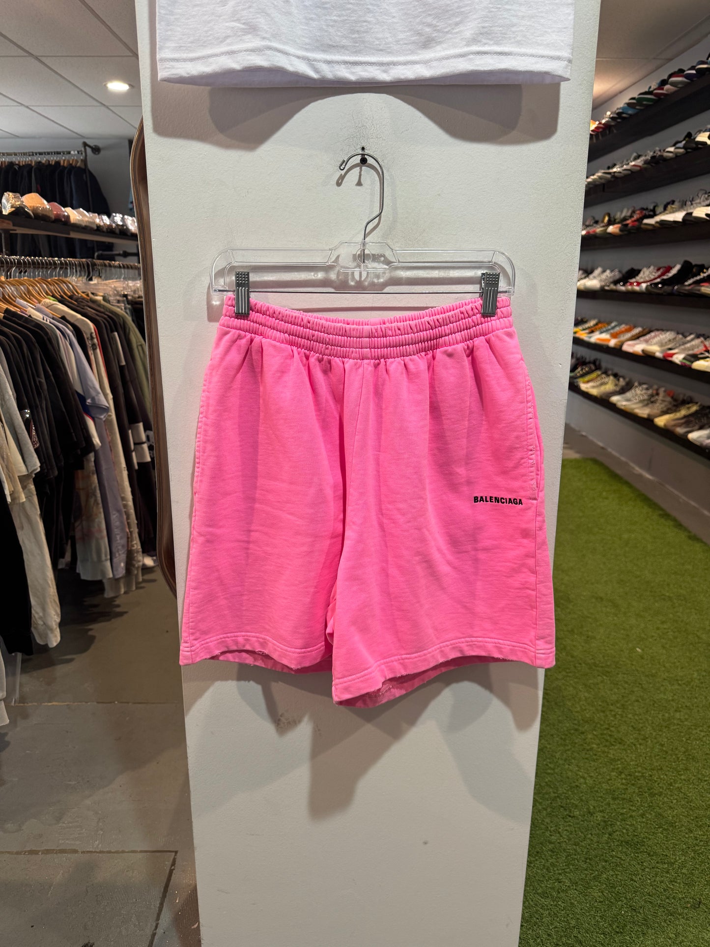 Balenciaga Logo Shorts Pink