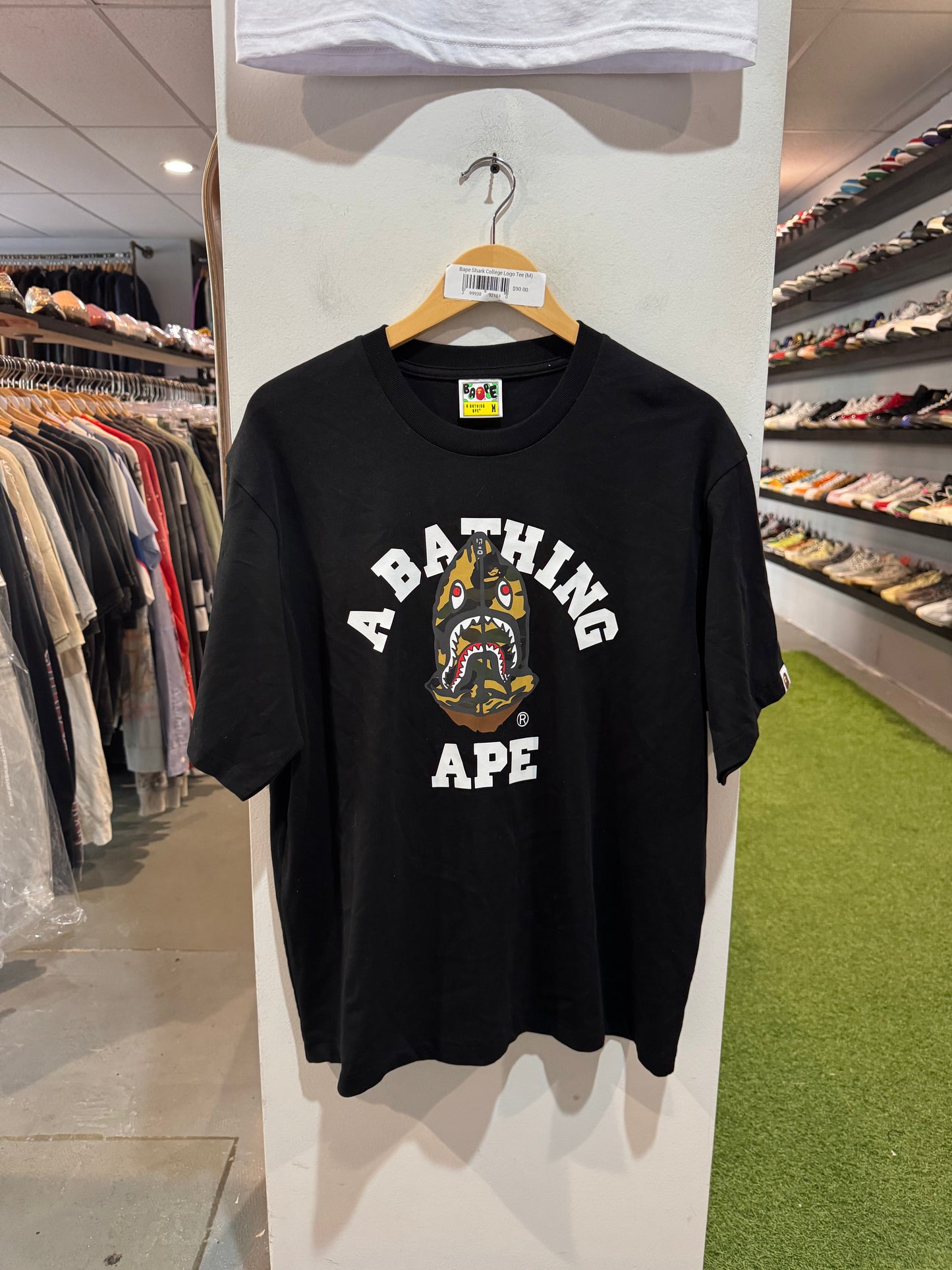Bape Shark College Logo Tee (M)