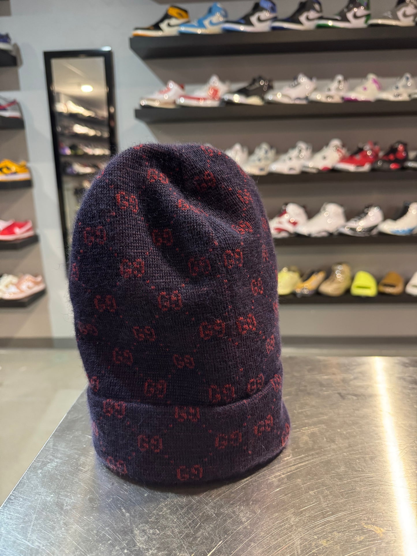 Gucci GG Monogram Beanie Navy