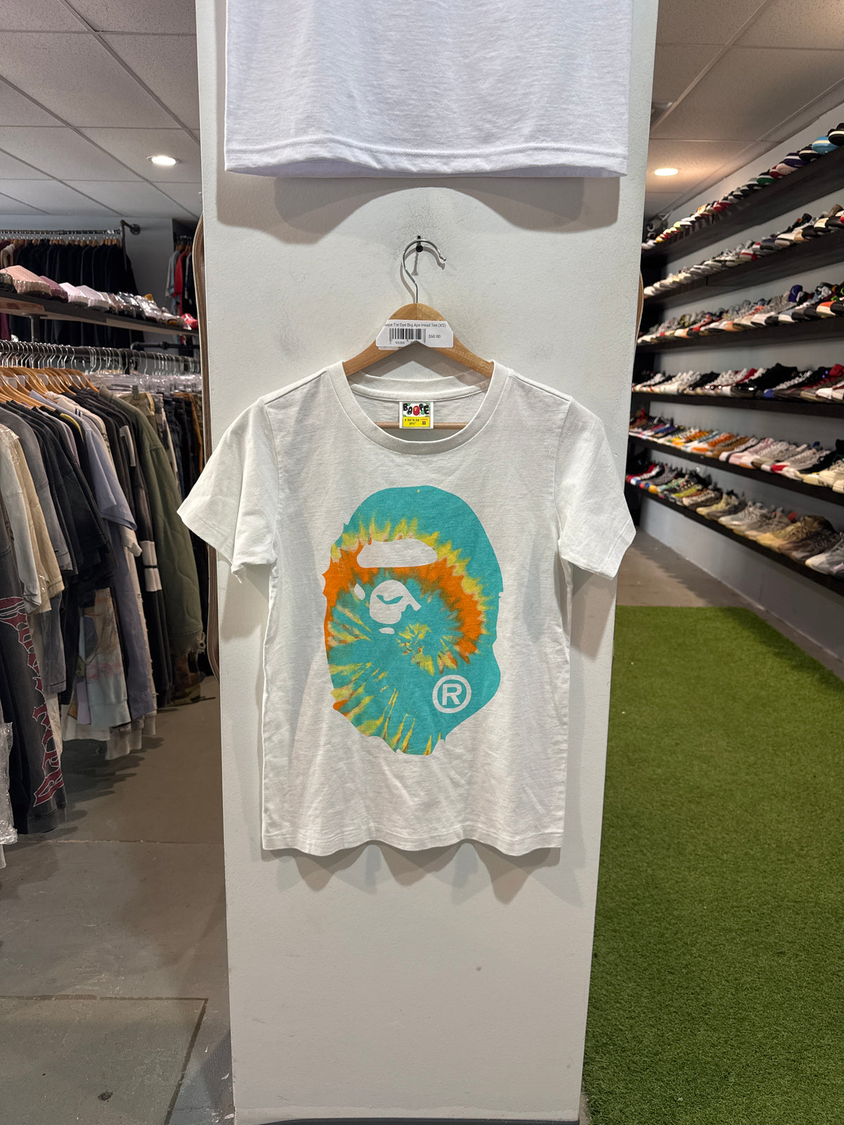 Bape Tie Dye Big Ape Head Tee (XS)