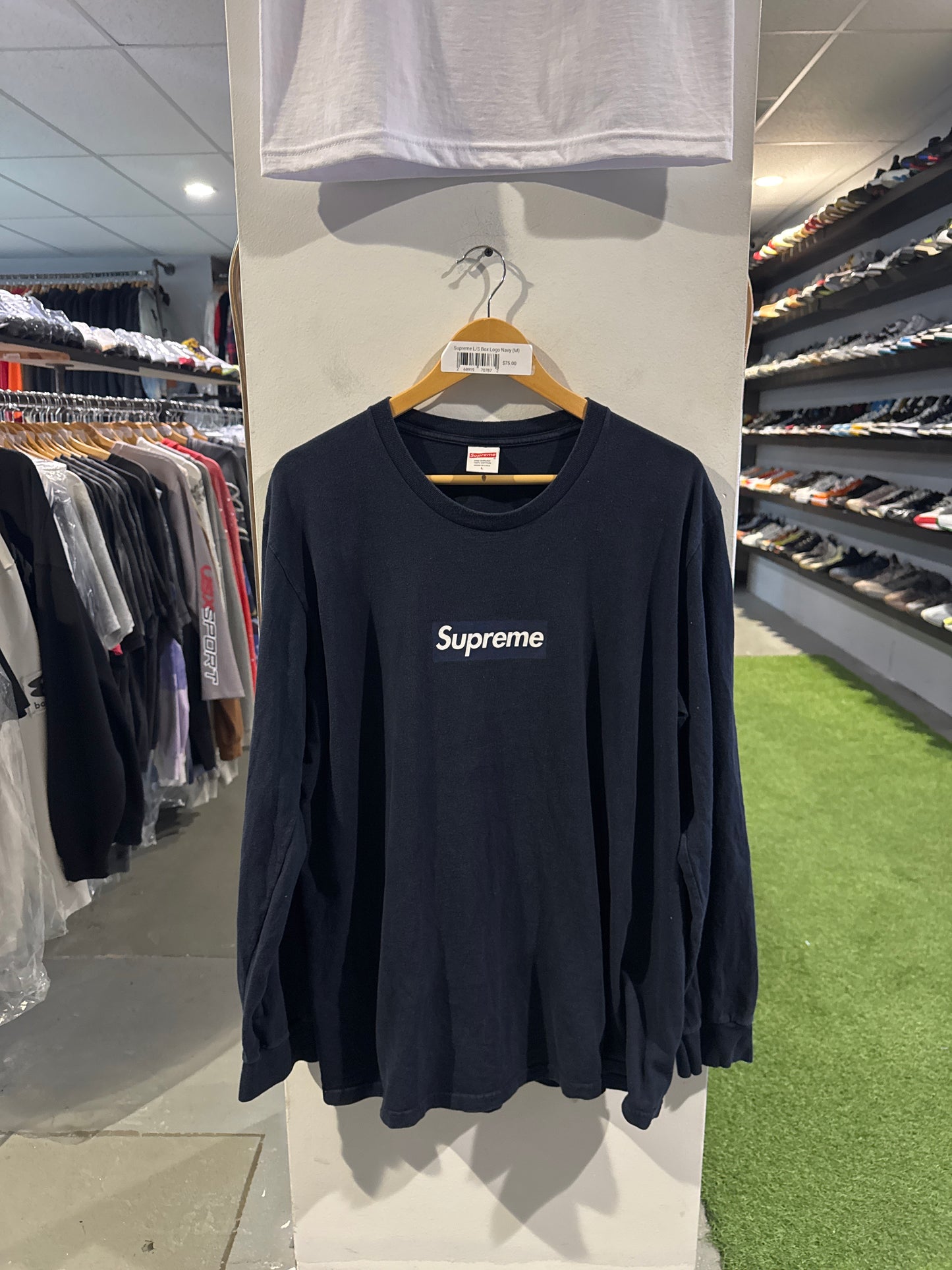 Supreme Box Logo L/S Navy (L)