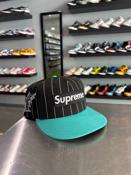 Supreme Florida Marlins Striped Box Logo Fitted ( 7 3/4)