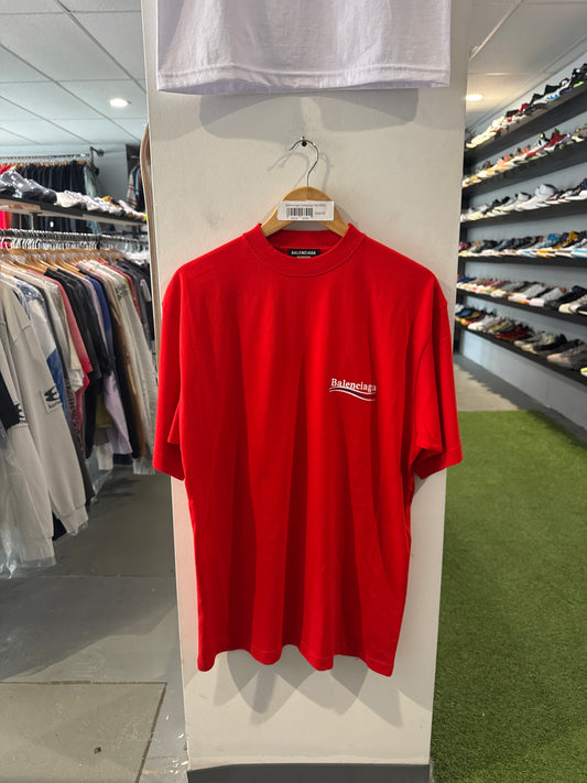 Balenciaga Campaign Logo Tee Red