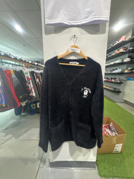 Bape Shaggy Knit Cardigan Navy (XL)