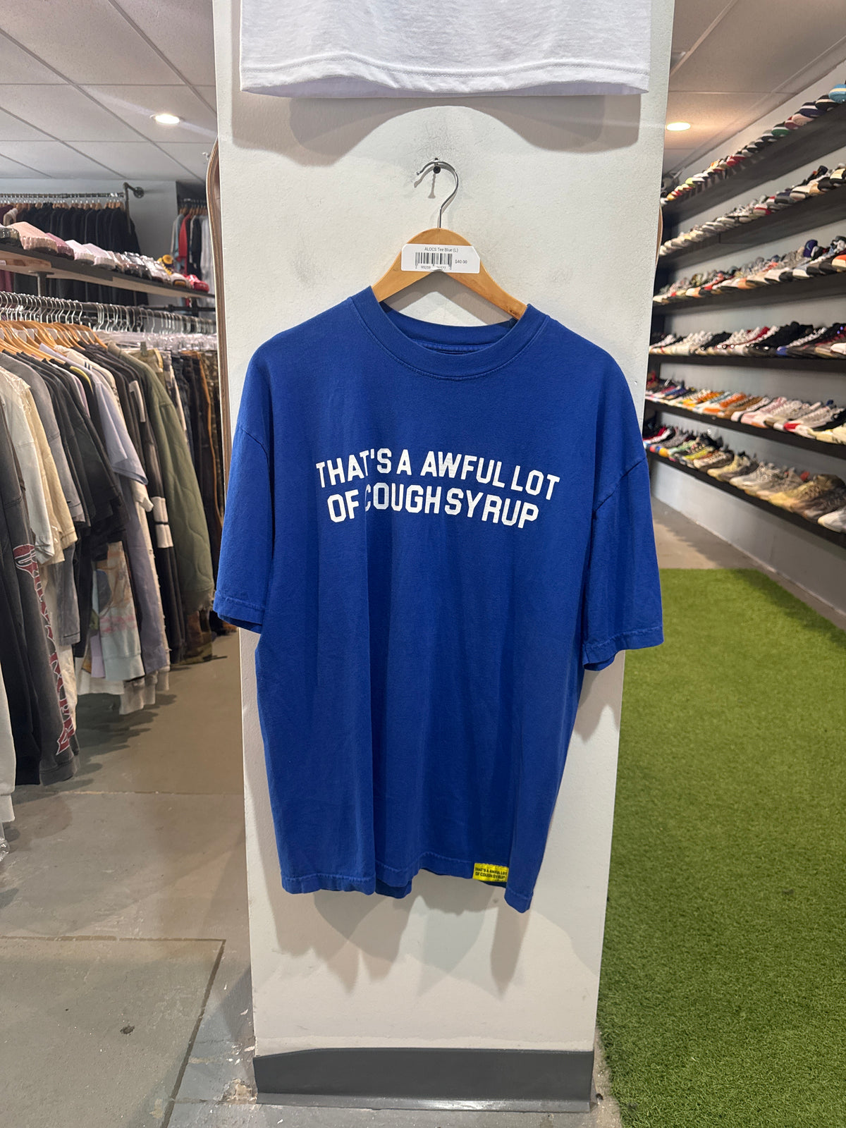 Awful Lot Of Cough Syrup Tee Blue (L)