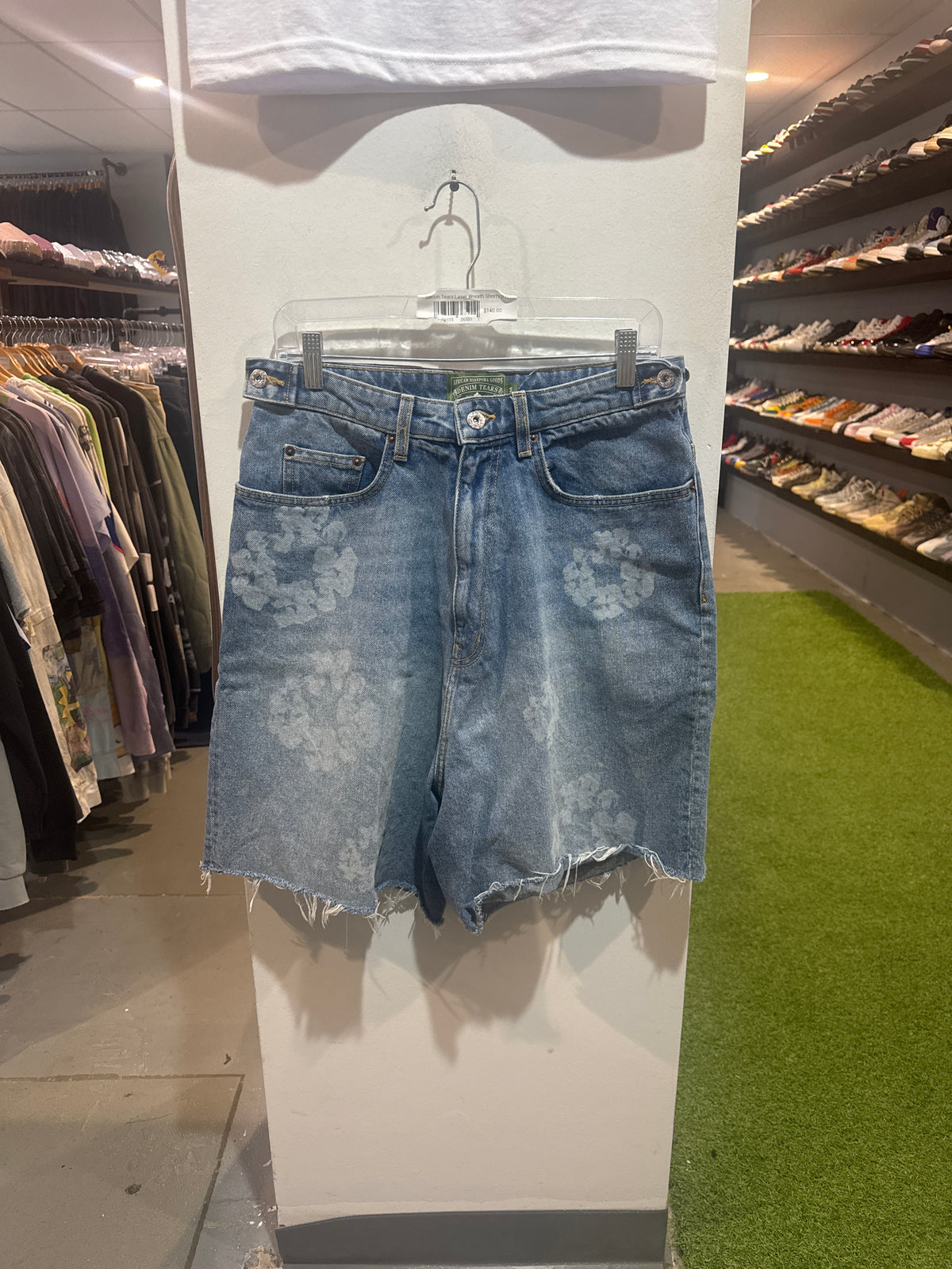 Denim Tears Laser Wreath Denim Shorts (M)