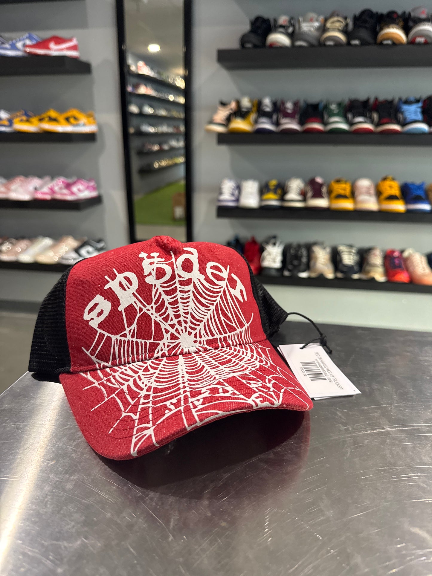 Sp5der Denim OG Web Hat Red