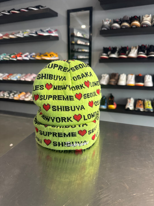 Supreme Hearts Beanie Green