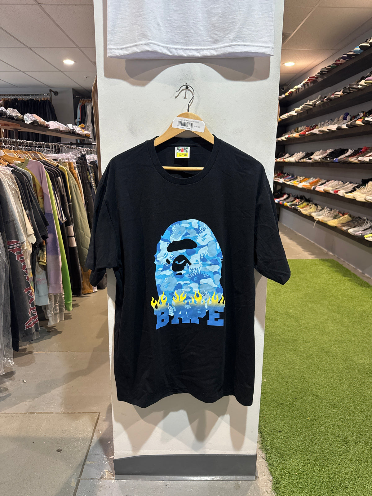Bape Blue Flame Big Head Tee (XXL)