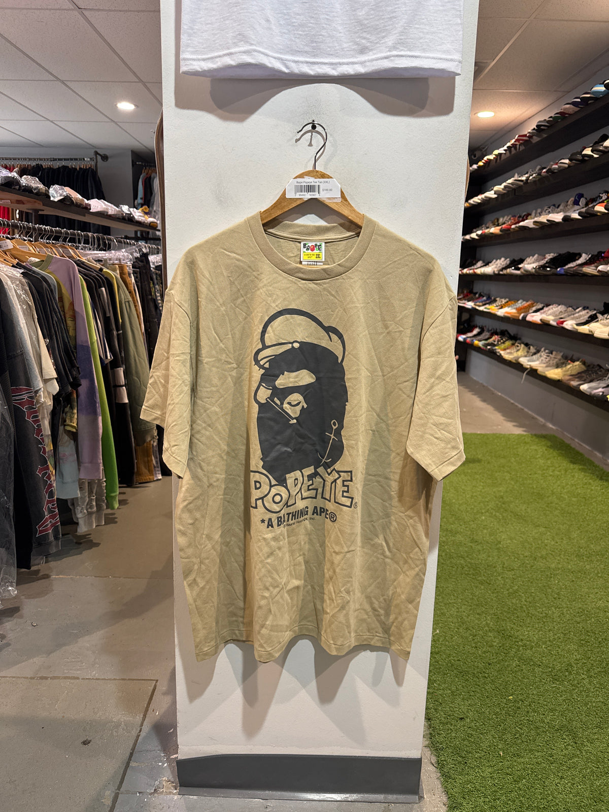 Bape Popeyes Tee Tan (XXL)