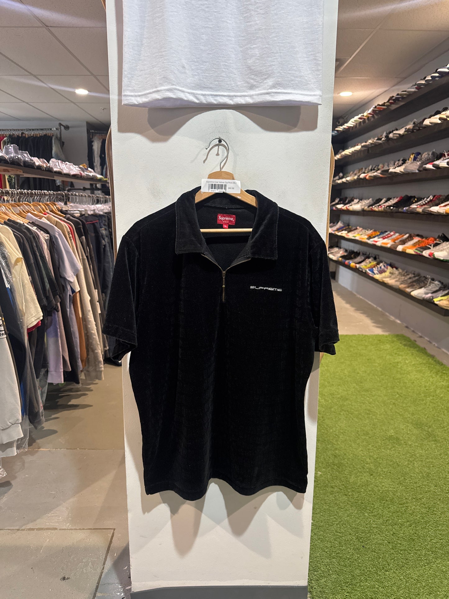 Supreme Croc Velour Zip Polo (XL)