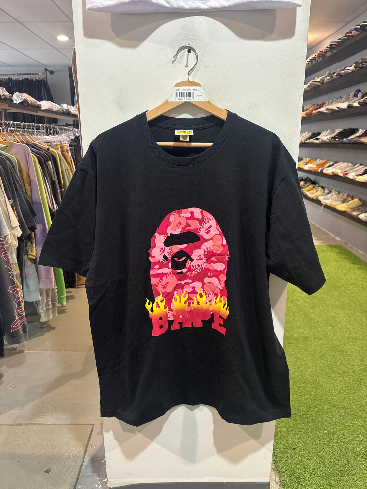 Bape Pink Flame Tee (XXL)