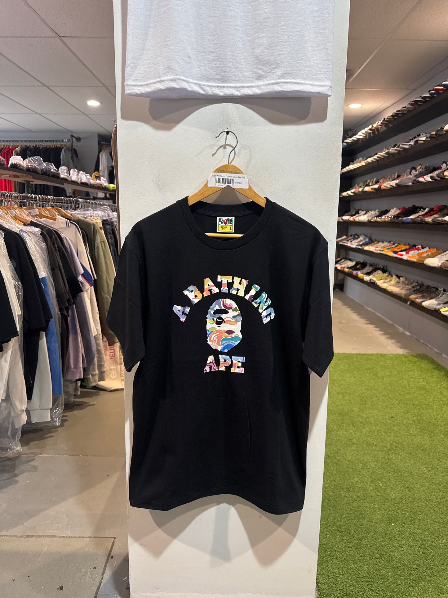 Bape Art Camo College Logo Tee (L)
