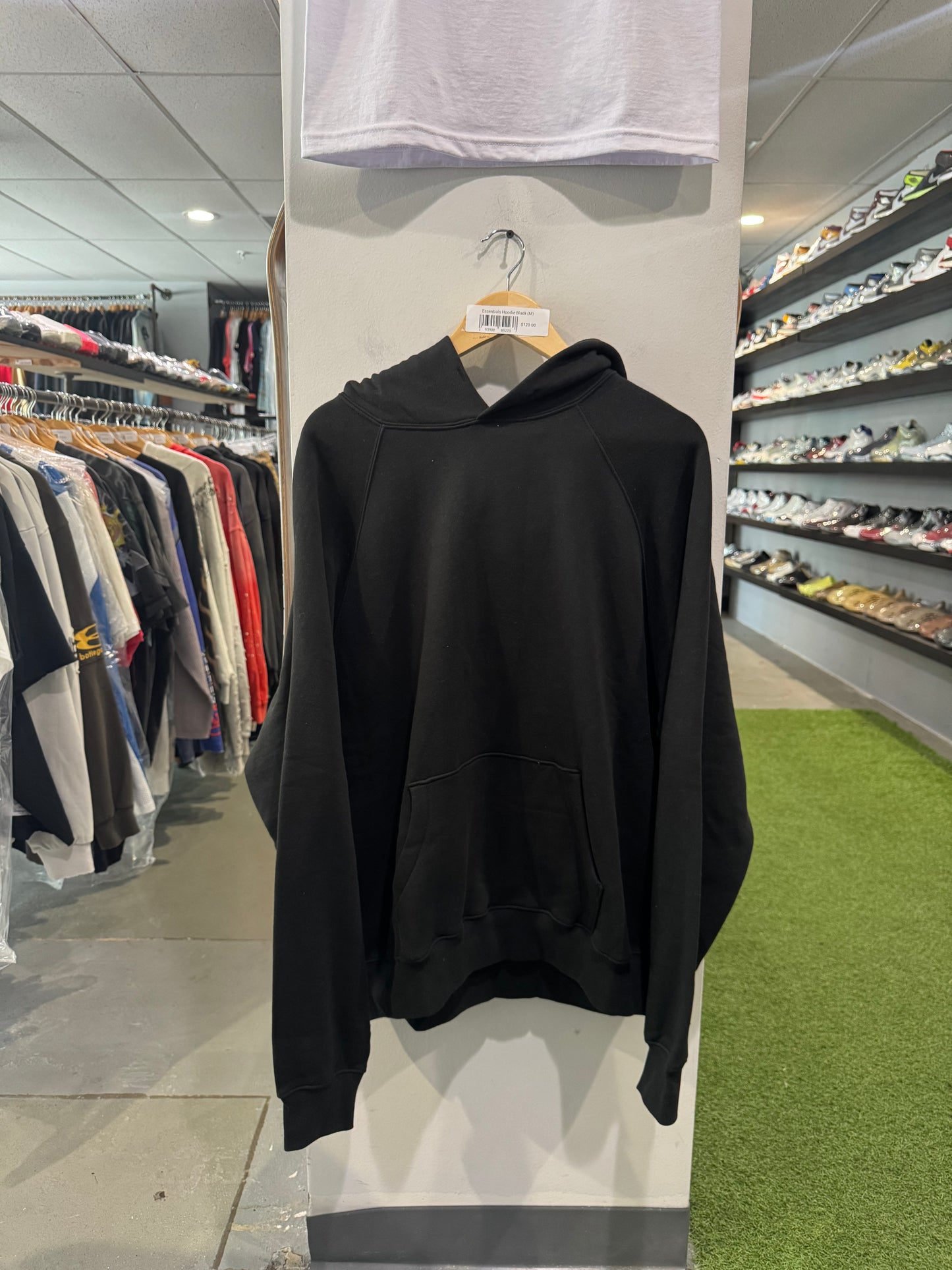Essentials Back Logo Hoodie Black