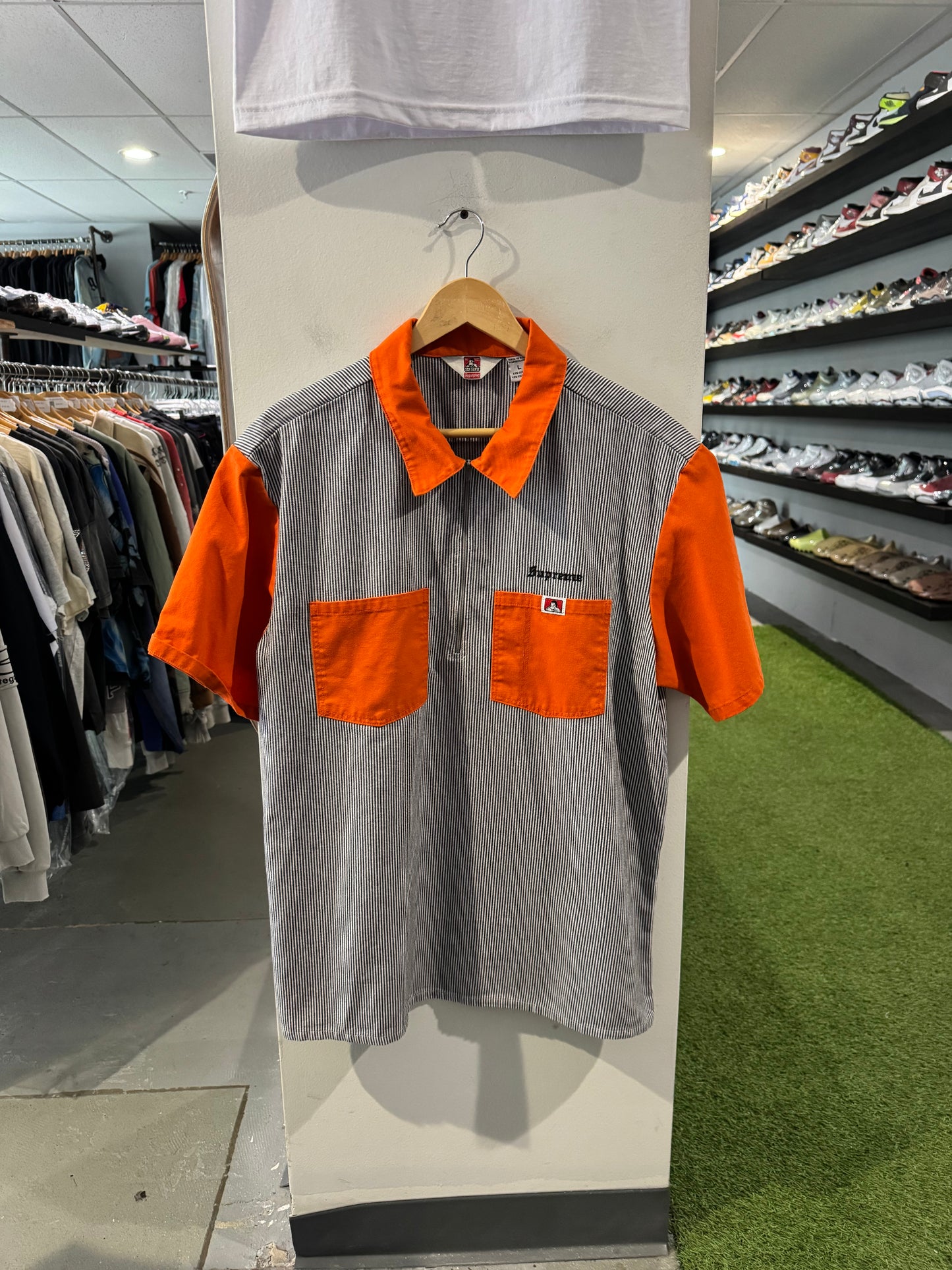 Supreme Ben Davis Half Zip Work Shirt (L)