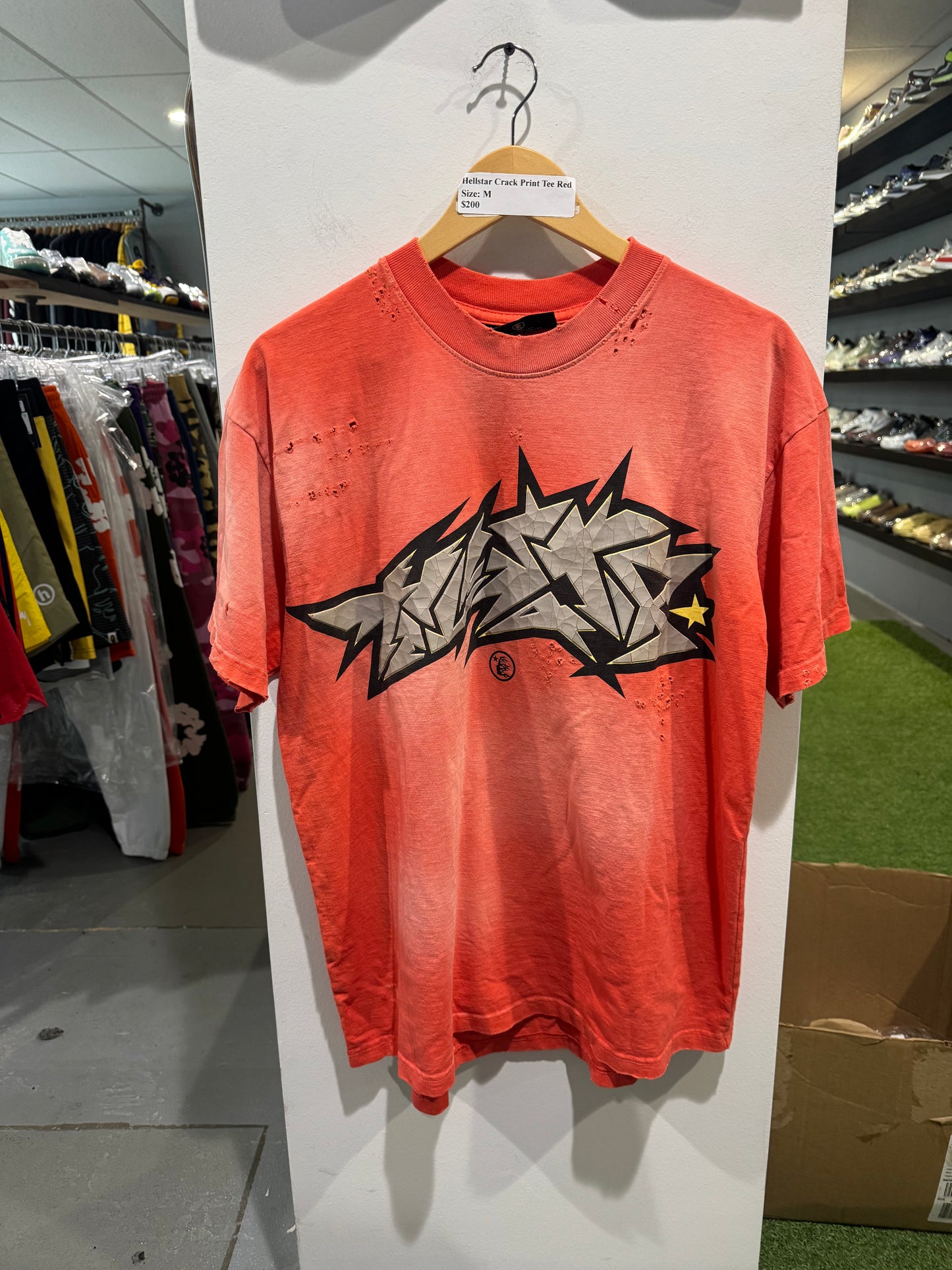 Hellstar Crack Print Tee Red