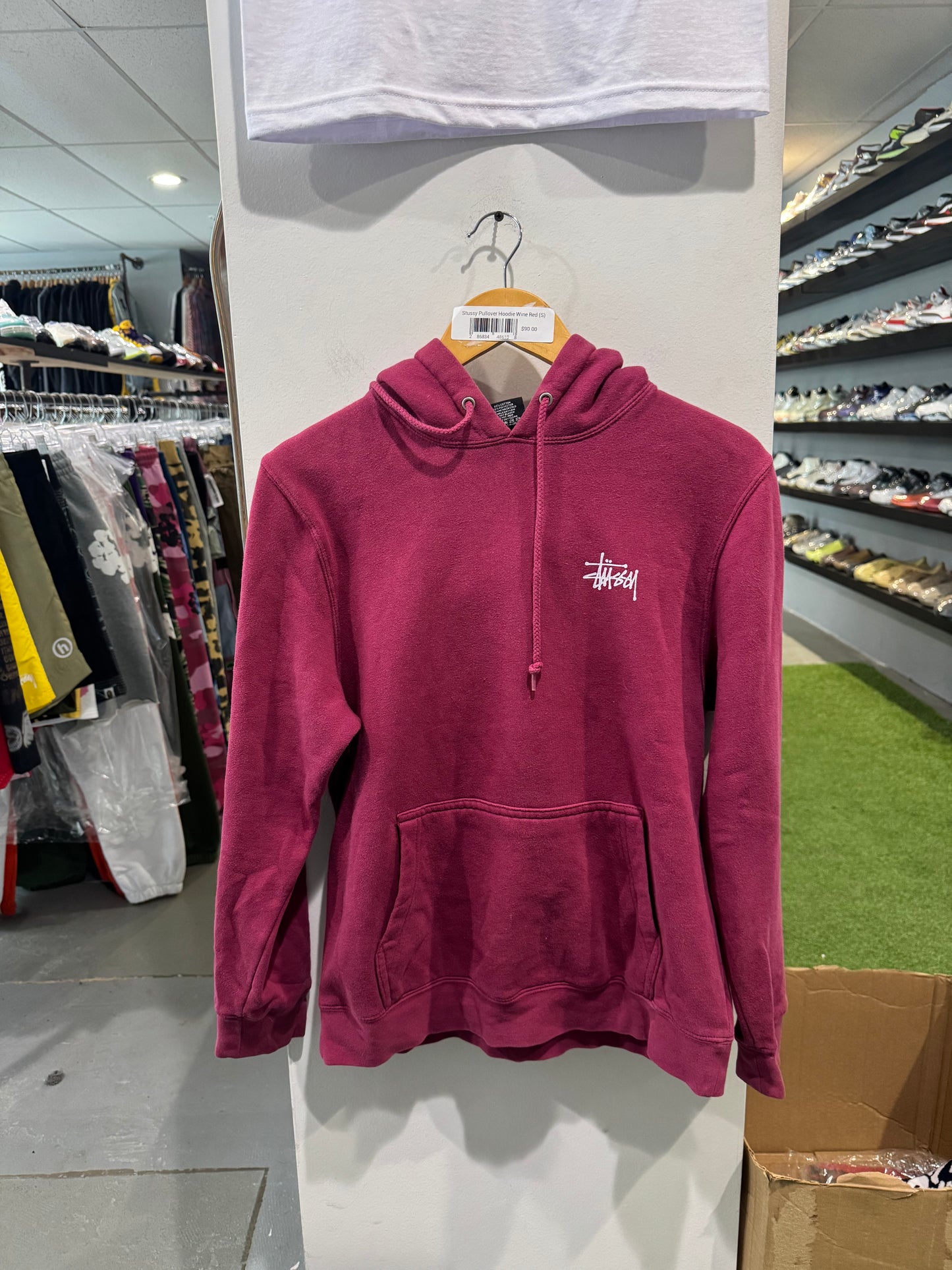 Stussy Hoodie Wine Red (S)