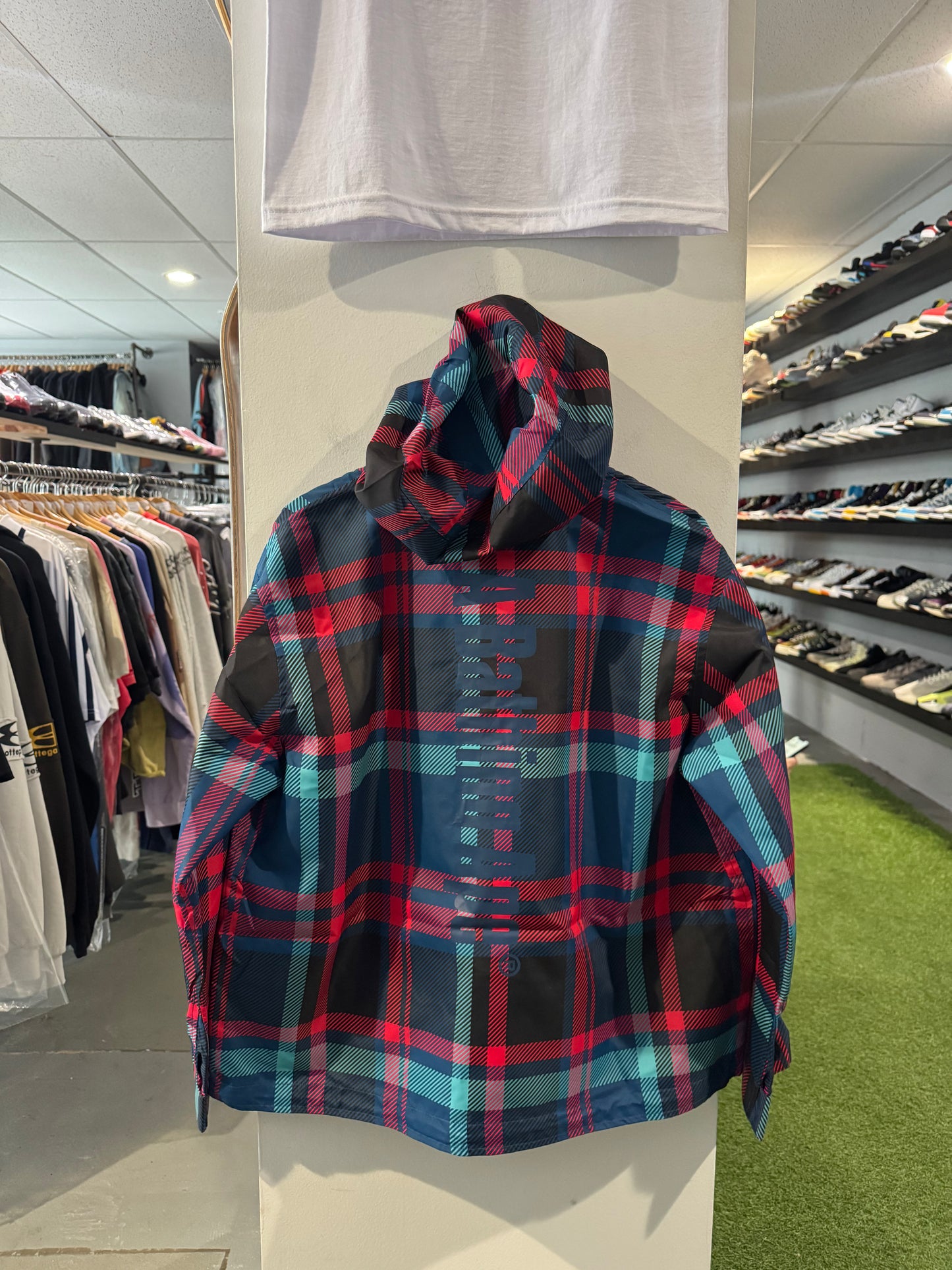 Bape Check Anorak Jacket Blue