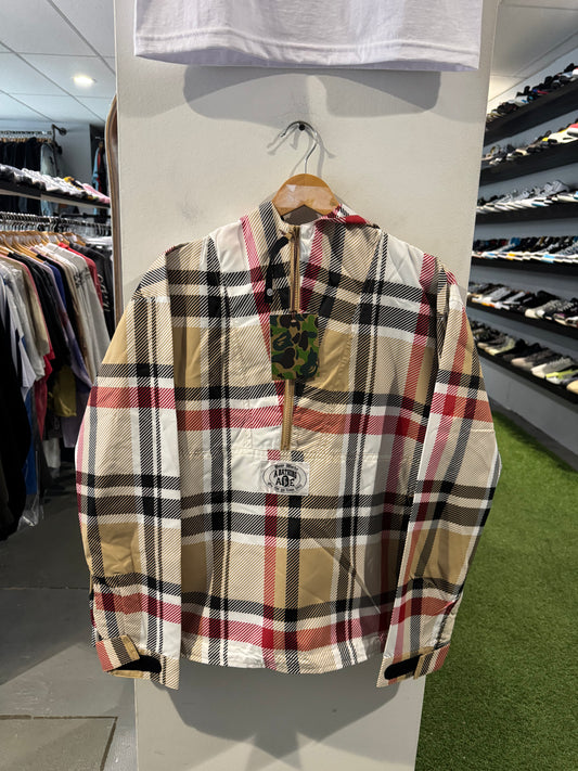 Bape Check Anorak Jacket Beige