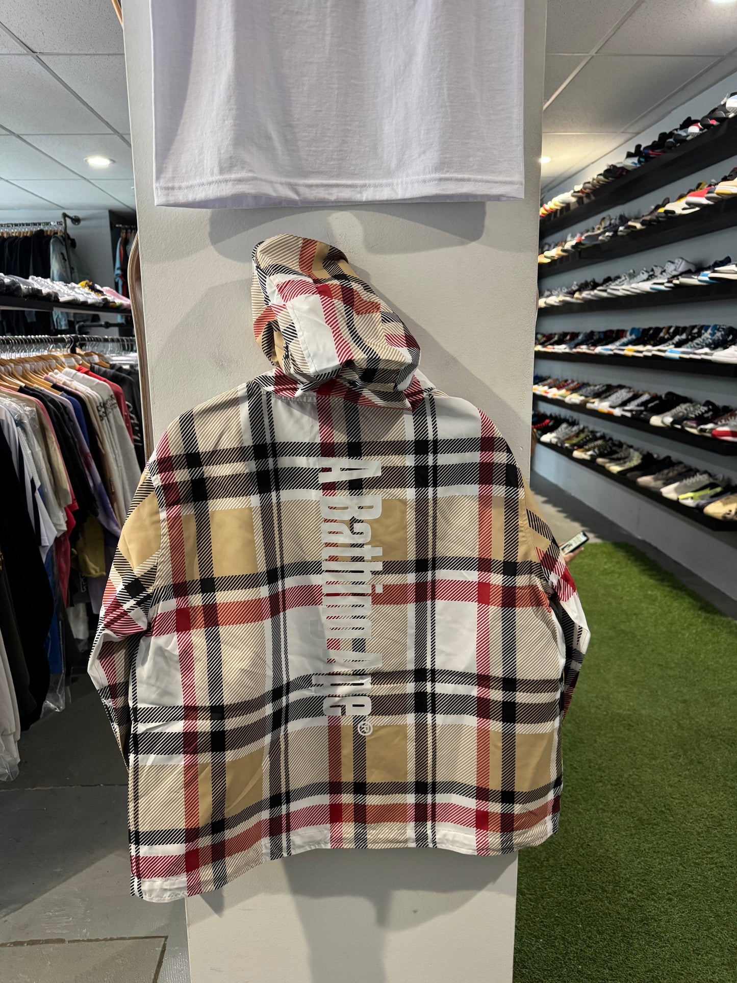Bape Check Anorak Jacket Beige