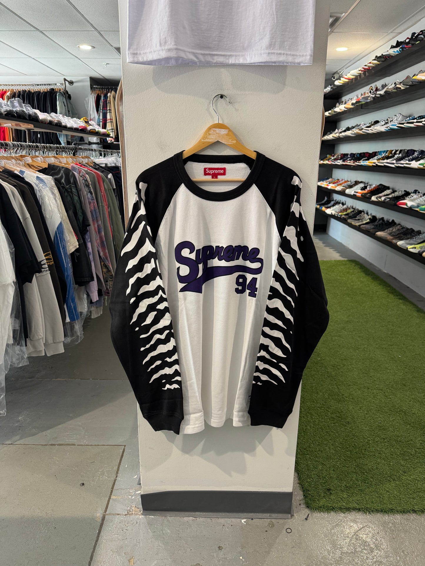 Supreme Tiger Raglan L/S Top White