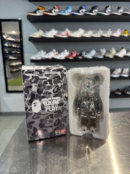 Bearbrick Bape Grey Camo Shark Hoodie 200% Figure
