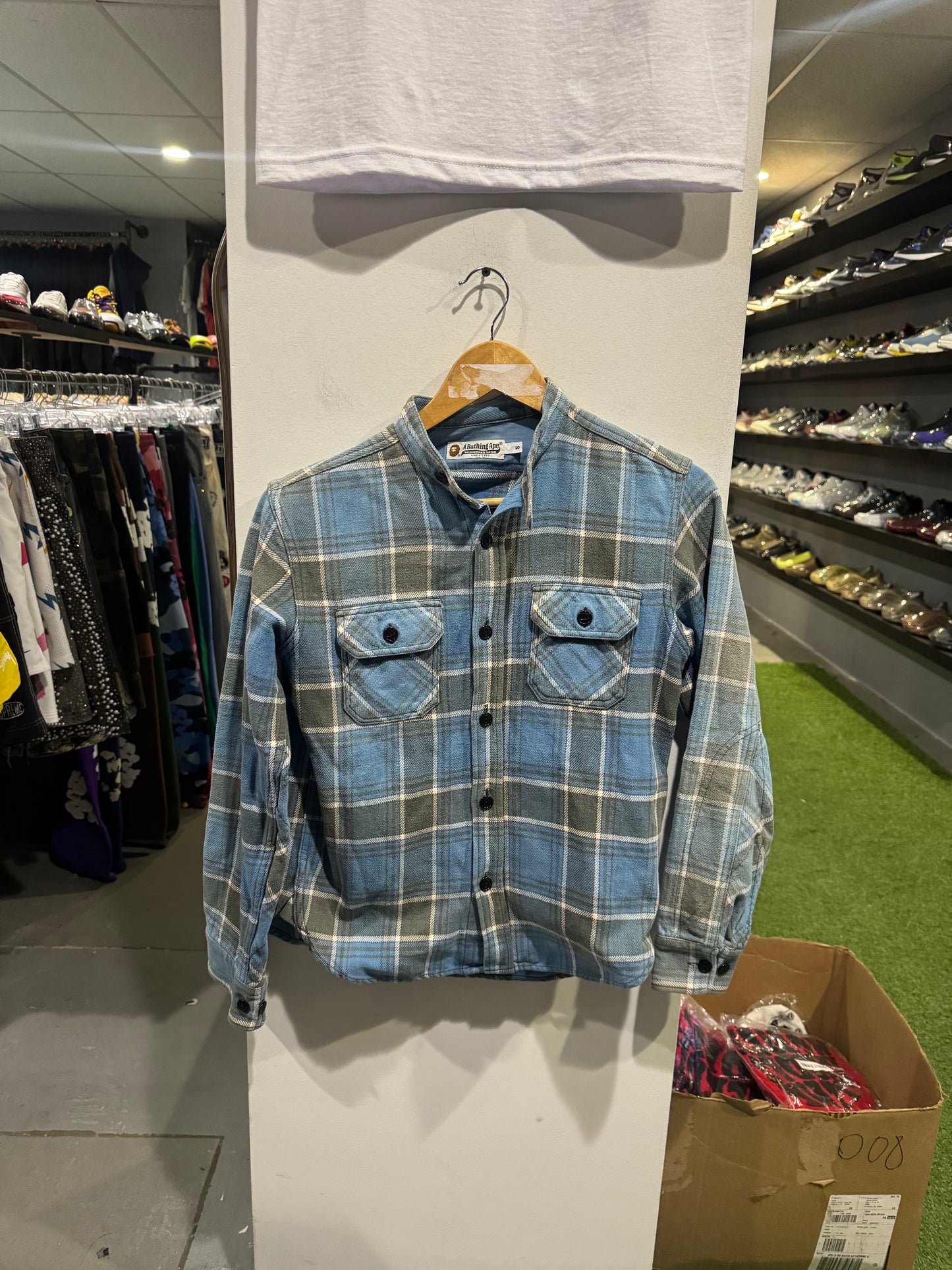 Bape Flannel Shirt Blue (S)