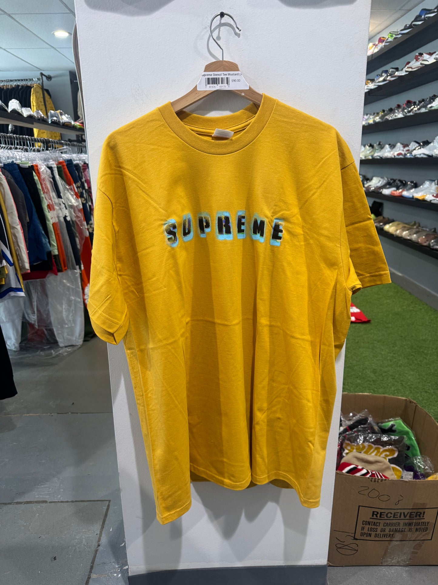 Supreme Stencil Tee Mustard