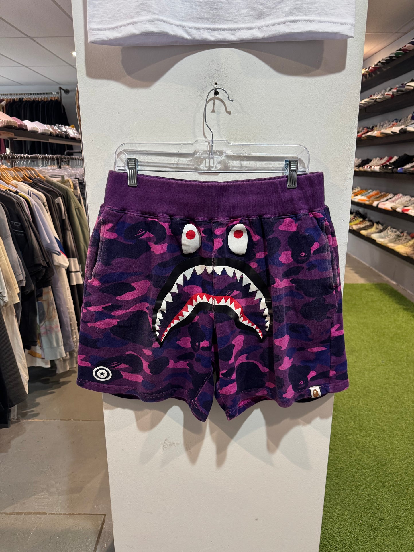 Bape Purple Shark Camo Shorts (L)