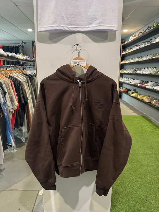 Stussy Nike Zip Up Hoodie Dark Cinder