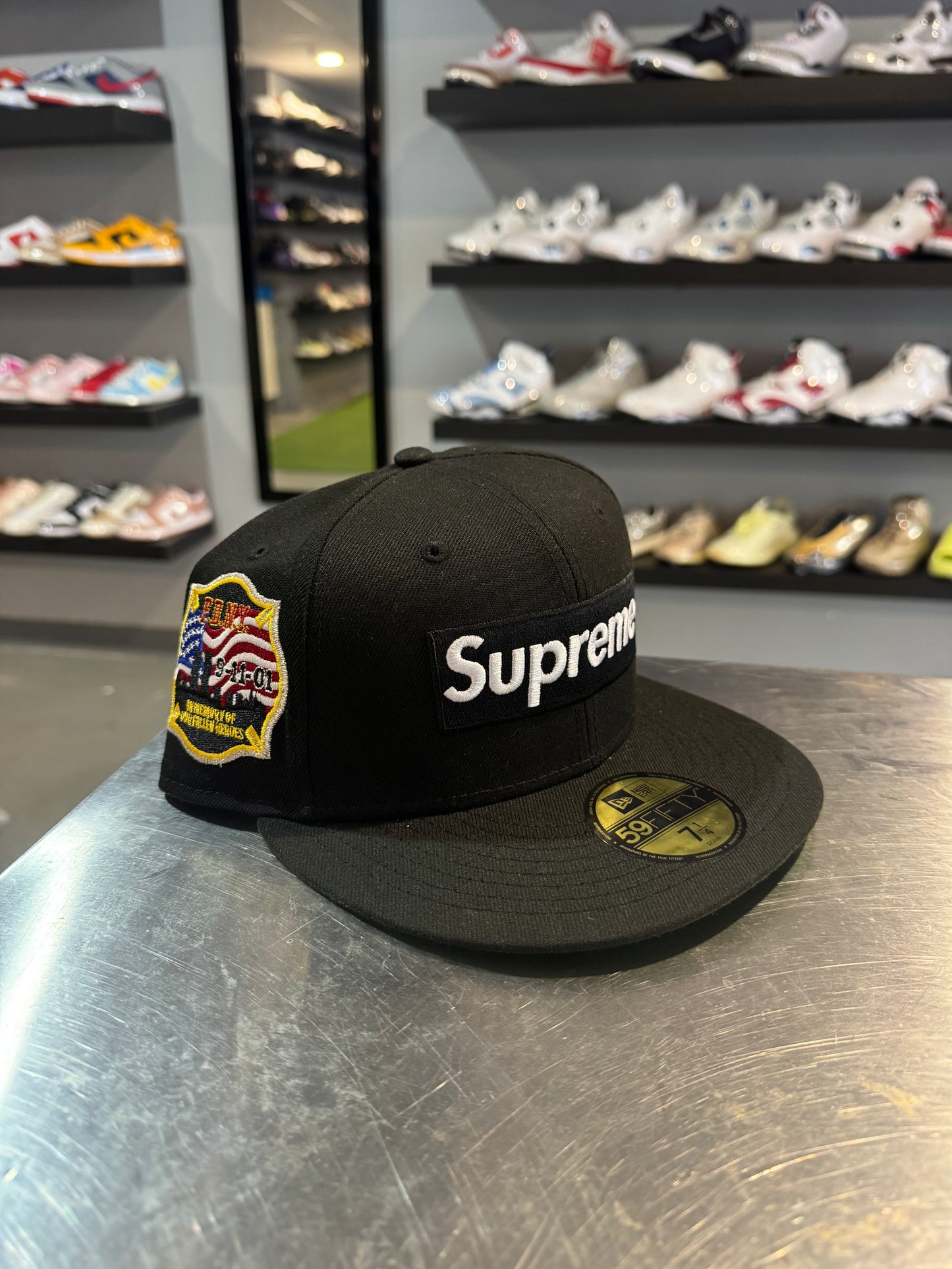 Supreme FDNY Box Logo Fitted Black ( 7 1/4)