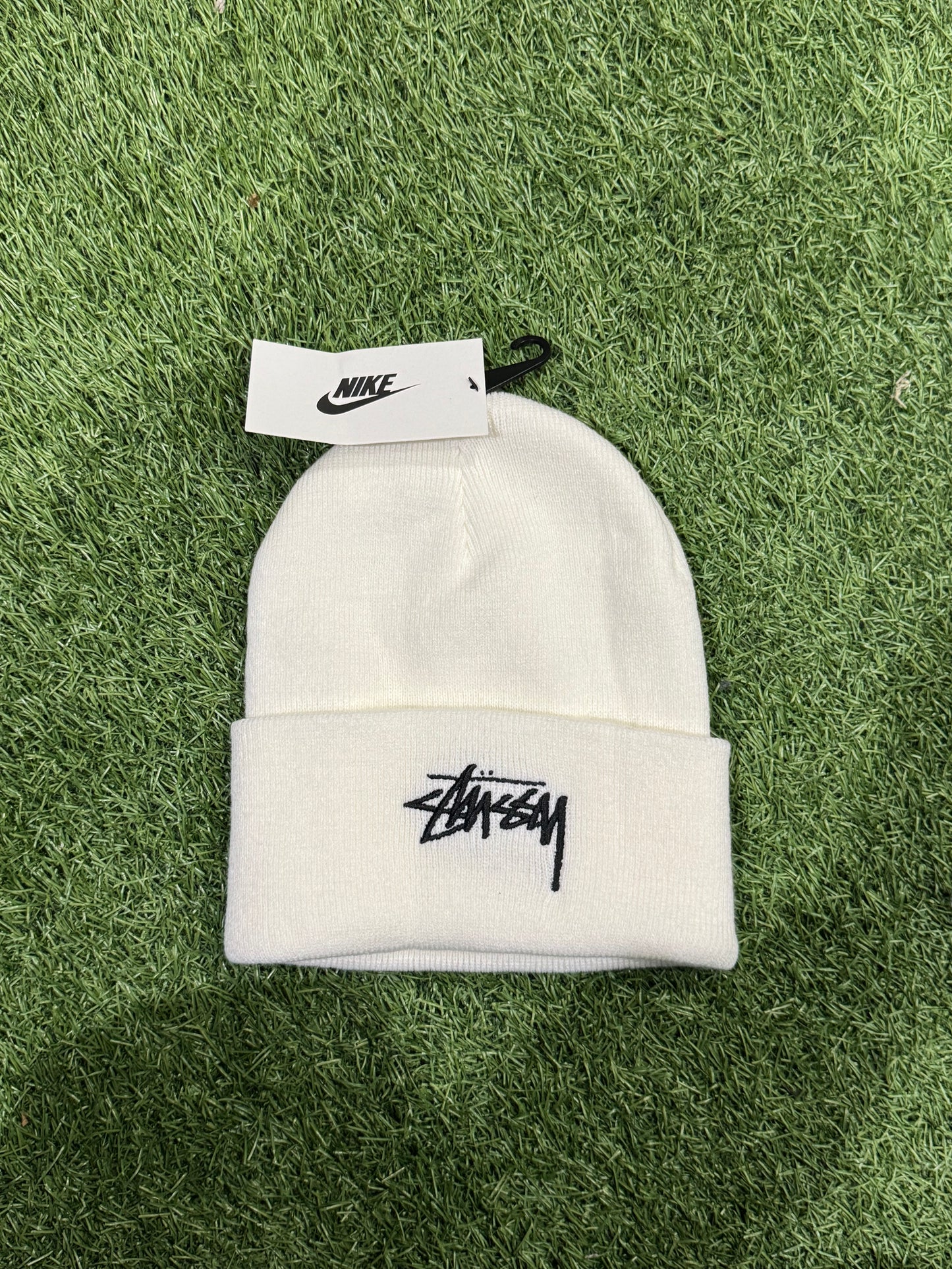 Stussy x Nike White Beanie