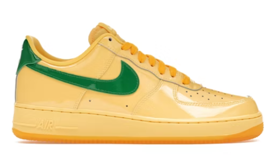 Air Force 1 Low Patent Leather Topaz Gold Pine Green