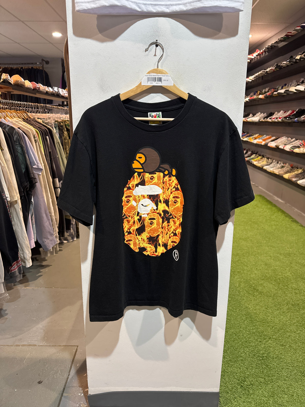Bape Baby Milo Flame Head Tee (L)
